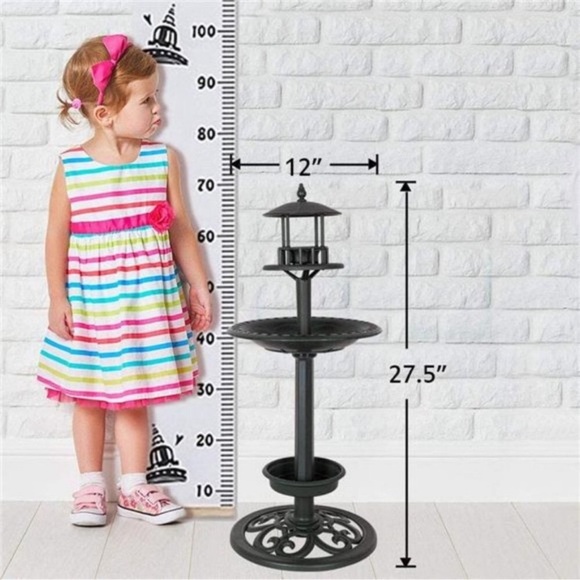 Amazing Plastic Birdbath Bird Feeder with Planter for Garden Lawn Backyard Patio - Picture 5 of 7